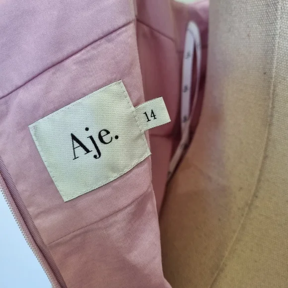 Aje Frequency Lilac Purple Cotton Pleated Babydoll Mini Dress Size 14 - Picture 7 of 10